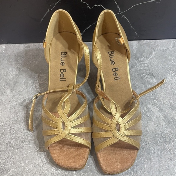 Blue Bell Heels Gold Size 6.5m - Picture 6 of 9